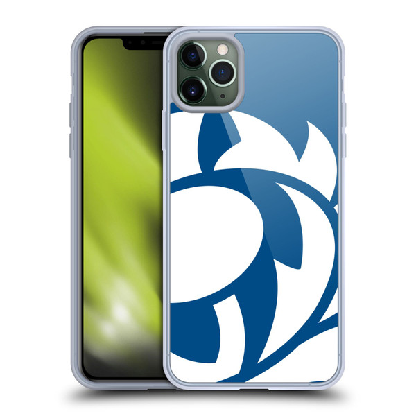 Scotland Rugby Oversized Thistle Saltire Blue Soft Gel Case for Apple iPhone 11 Pro Max