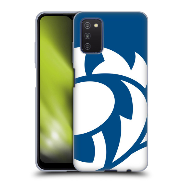 Scotland Rugby Oversized Thistle Saltire Blue Soft Gel Case for Samsung Galaxy A03s (2021)