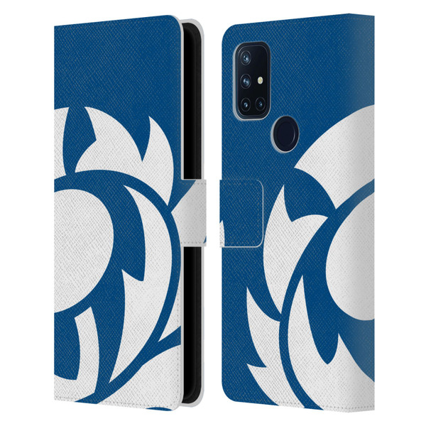 Scotland Rugby Oversized Thistle Saltire Blue Leather Book Wallet Case Cover For OnePlus Nord N10 5G