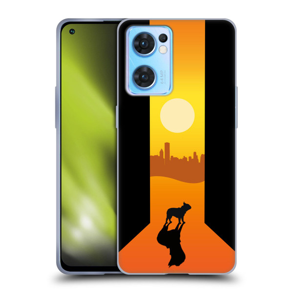 Klaudia Senator French Bulldog 2 Shadow At Sunset Soft Gel Case for OPPO Reno7 5G / Find X5 Lite