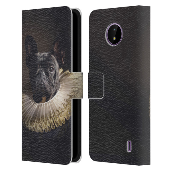 Klaudia Senator French Bulldog 2 King Leather Book Wallet Case Cover For Nokia C10 / C20