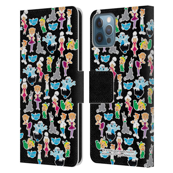 The Jetsons Graphics Pattern Leather Book Wallet Case Cover For Apple iPhone 12 / iPhone 12 Pro