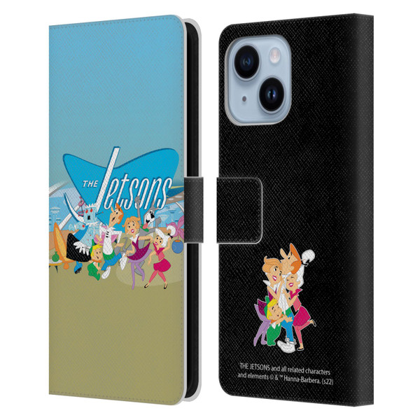 The Jetsons Graphics Group Leather Book Wallet Case Cover For Apple iPhone 14 Plus