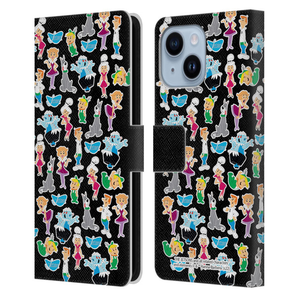 The Jetsons Graphics Pattern Leather Book Wallet Case Cover For Apple iPhone 14 Plus