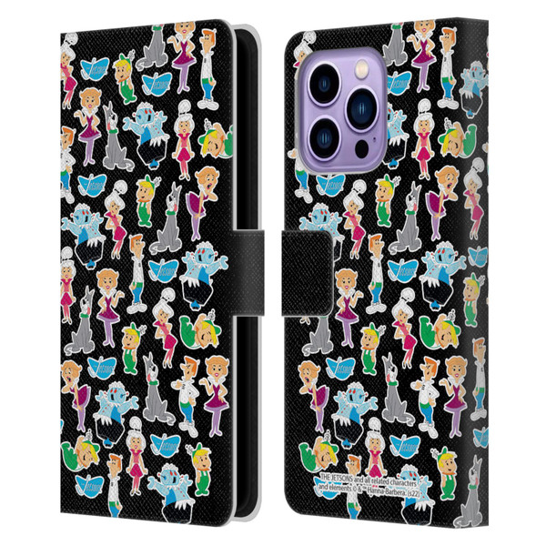 The Jetsons Graphics Pattern Leather Book Wallet Case Cover For Apple iPhone 14 Pro Max