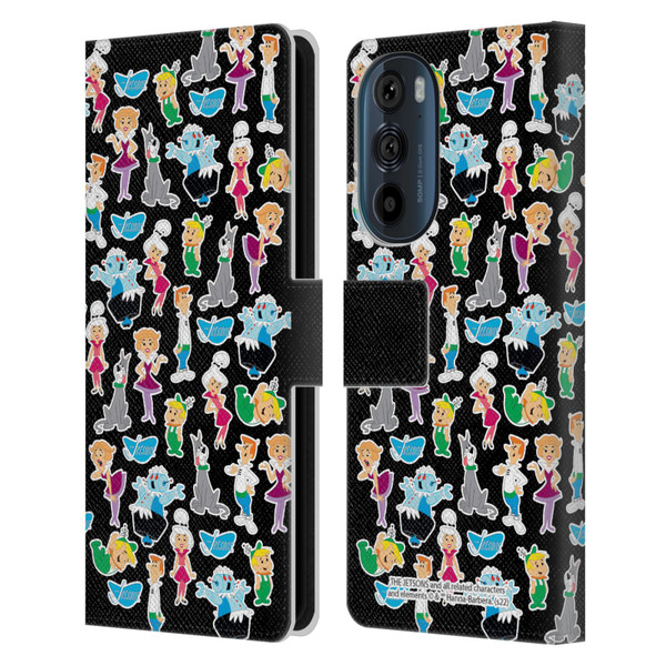 The Jetsons Graphics Pattern Leather Book Wallet Case Cover For Motorola Edge 30