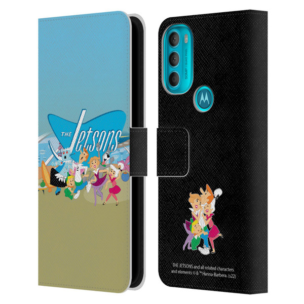 The Jetsons Graphics Group Leather Book Wallet Case Cover For Motorola Moto G71 5G