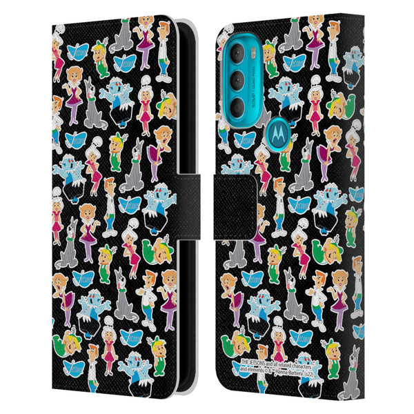 The Jetsons Graphics Pattern Leather Book Wallet Case Cover For Motorola Moto G71 5G