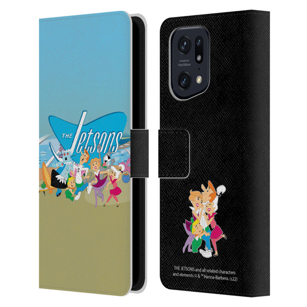 The Jetsons Graphics Group Leather Book Wallet Case Cover For OPPO Find X5 Pro
