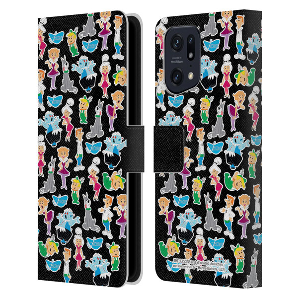 The Jetsons Graphics Pattern Leather Book Wallet Case Cover For OPPO Find X5