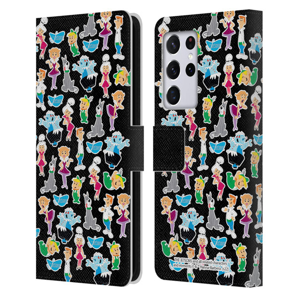 The Jetsons Graphics Pattern Leather Book Wallet Case Cover For Samsung Galaxy S21 Ultra 5G