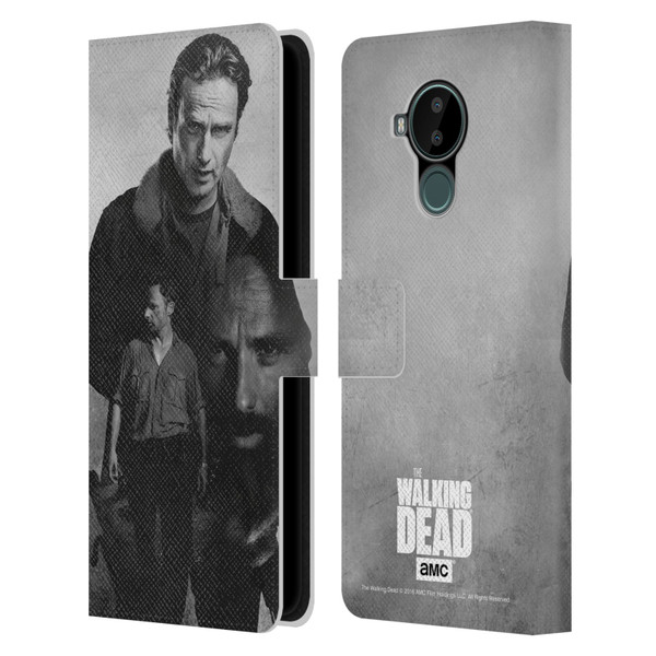 AMC The Walking Dead Double Exposure Rick Leather Book Wallet Case Cover For Nokia C30