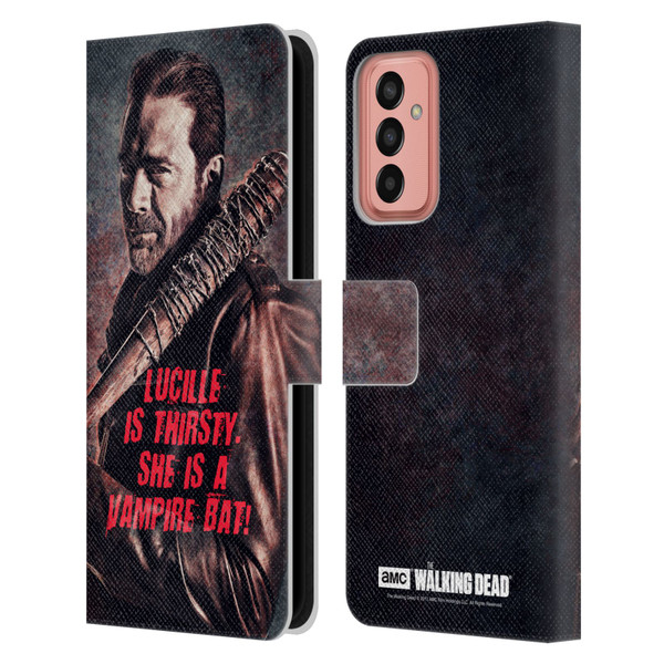AMC The Walking Dead Negan Lucille Vampire Bat Leather Book Wallet Case Cover For Samsung Galaxy M13 (2022)