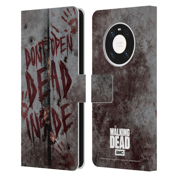 AMC The Walking Dead Typography Dead Inside Leather Book Wallet Case Cover For Huawei Mate 40 Pro 5G