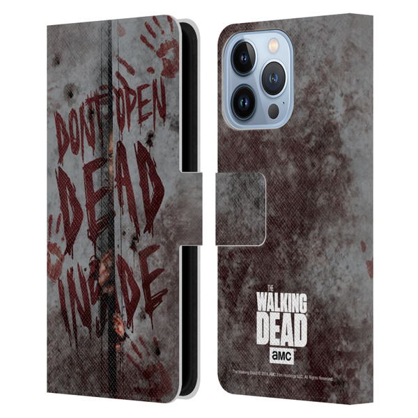 AMC The Walking Dead Typography Dead Inside Leather Book Wallet Case Cover For Apple iPhone 13 Pro