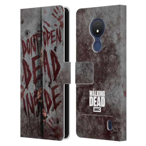 AMC The Walking Dead Typography Dead Inside Leather Book Wallet Case Cover For Nokia C21