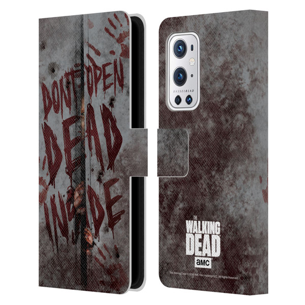 AMC The Walking Dead Typography Dead Inside Leather Book Wallet Case Cover For OnePlus 9 Pro