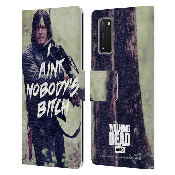 AMC The Walking Dead Typography Daryl Leather Book Wallet Case Cover For Samsung Galaxy S20 / S20 5G
