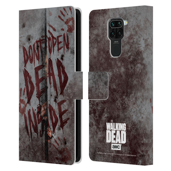 AMC The Walking Dead Typography Dead Inside Leather Book Wallet Case Cover For Xiaomi Redmi Note 9 / Redmi 10X 4G