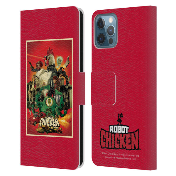 Robot Chicken Graphics Poster Leather Book Wallet Case Cover For Apple iPhone 12 / iPhone 12 Pro