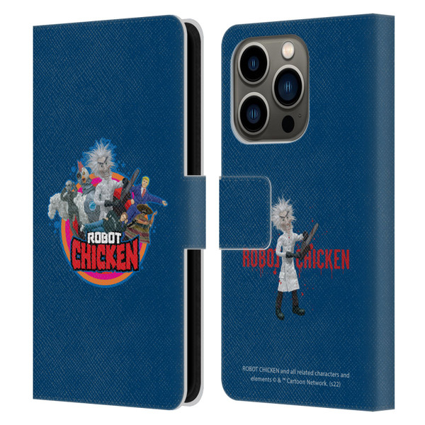 Robot Chicken Graphics Characters Leather Book Wallet Case Cover For Apple iPhone 14 Pro