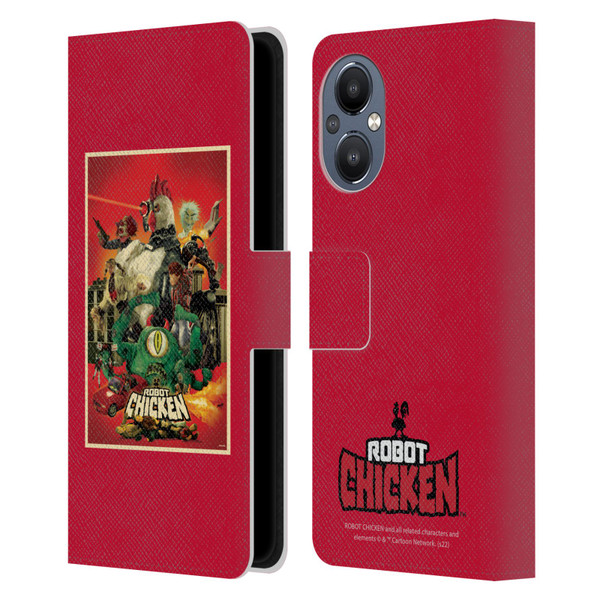 Robot Chicken Graphics Poster Leather Book Wallet Case Cover For OnePlus Nord N20 5G