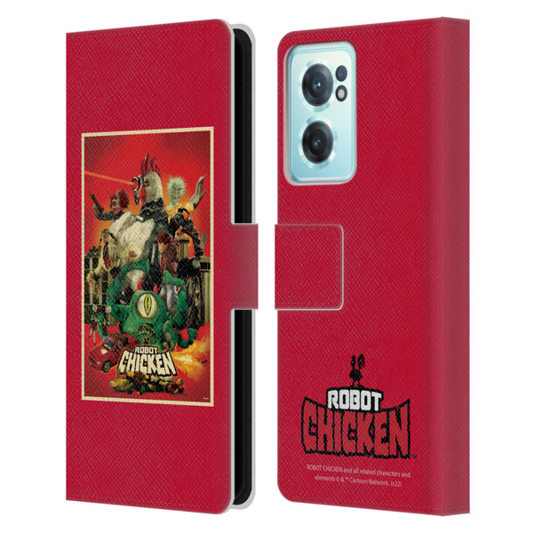Robot Chicken Graphics Poster Leather Book Wallet Case Cover For OnePlus Nord CE 2 5G