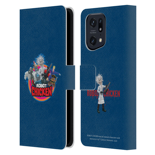 Robot Chicken Graphics Characters Leather Book Wallet Case Cover For OPPO Find X5 Pro