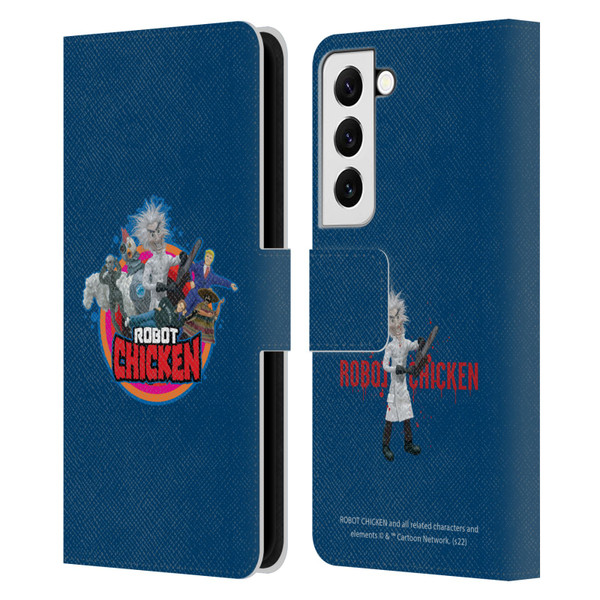 Robot Chicken Graphics Characters Leather Book Wallet Case Cover For Samsung Galaxy S22 5G