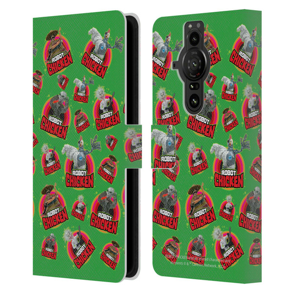 Robot Chicken Graphics Icons Leather Book Wallet Case Cover For Sony Xperia Pro-I