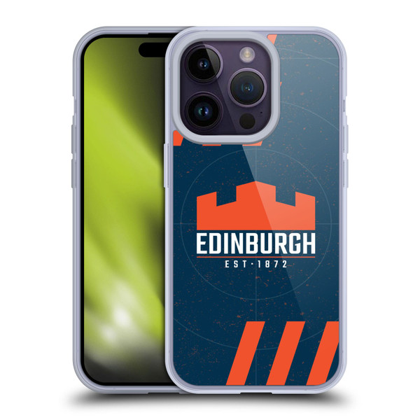 Edinburgh Rugby Logo Art Navy Blue Soft Gel Case for Apple iPhone 14 Pro