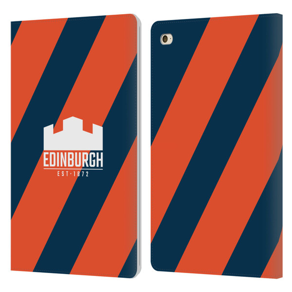 Edinburgh Rugby Logo Art Diagonal Stripes Leather Book Wallet Case Cover For Apple iPad mini 4