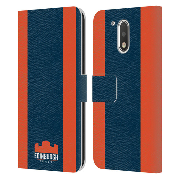 Edinburgh Rugby Logo Art Stripes Leather Book Wallet Case Cover For Motorola Moto G41