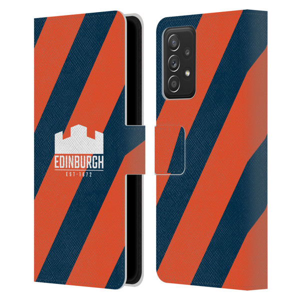 Edinburgh Rugby Logo Art Diagonal Stripes Leather Book Wallet Case Cover For Samsung Galaxy A52 / A52s / 5G (2021)