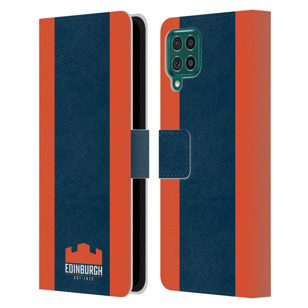 Edinburgh Rugby Logo Art Stripes Leather Book Wallet Case Cover For Samsung Galaxy F62 (2021)