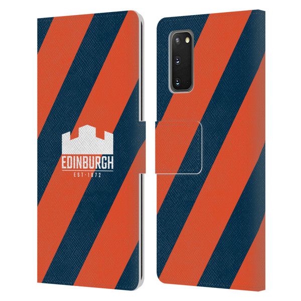 Edinburgh Rugby Logo Art Diagonal Stripes Leather Book Wallet Case Cover For Samsung Galaxy S20 / S20 5G