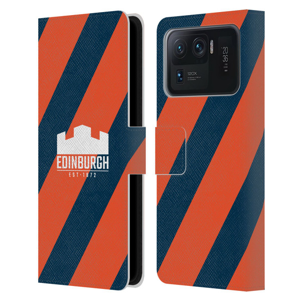 Edinburgh Rugby Logo Art Diagonal Stripes Leather Book Wallet Case Cover For Xiaomi Mi 11 Ultra