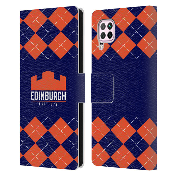 Edinburgh Rugby Logo 2 Argyle Leather Book Wallet Case Cover For Huawei Nova 6 SE / P40 Lite