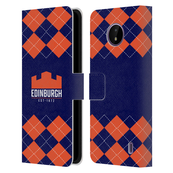 Edinburgh Rugby Logo 2 Argyle Leather Book Wallet Case Cover For Nokia C10 / C20