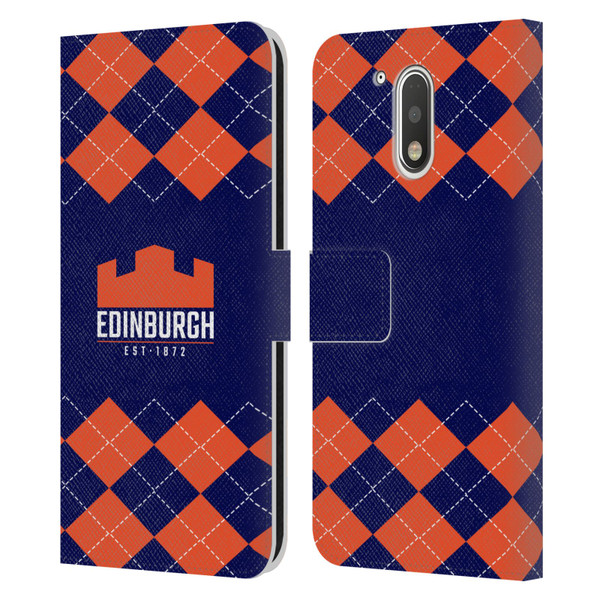 Edinburgh Rugby Logo 2 Argyle Leather Book Wallet Case Cover For Motorola Moto G41