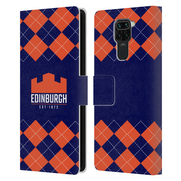 Edinburgh Rugby Logo 2 Argyle Leather Book Wallet Case Cover For Xiaomi Redmi Note 9 / Redmi 10X 4G