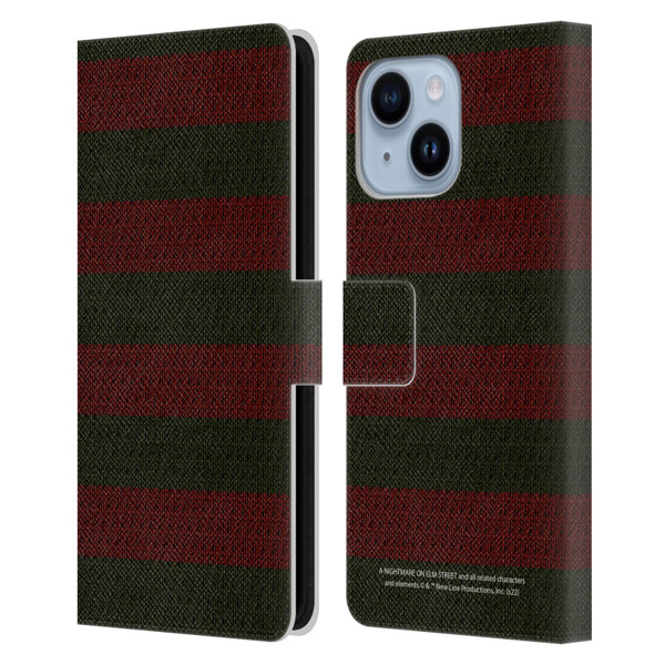 A Nightmare On Elm Street: Freddy's Dead Graphics Sweater Pattern Leather Book Wallet Case Cover For Apple iPhone 14 Plus