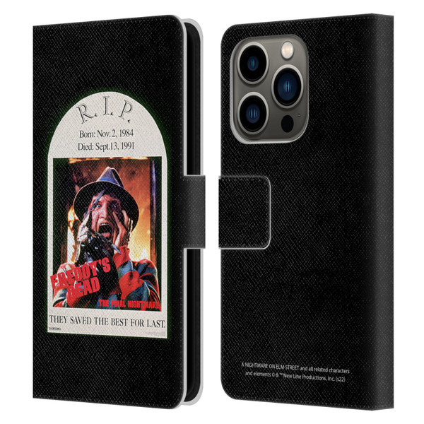 A Nightmare On Elm Street: Freddy's Dead Graphics The Final Nightmare Leather Book Wallet Case Cover For Apple iPhone 14 Pro