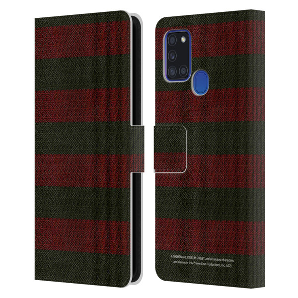 A Nightmare On Elm Street: Freddy's Dead Graphics Sweater Pattern Leather Book Wallet Case Cover For Samsung Galaxy A21s (2020)