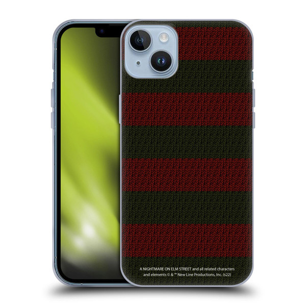 A Nightmare On Elm Street: Freddy's Dead Graphics Sweater Pattern Soft Gel Case for Apple iPhone 14 Plus