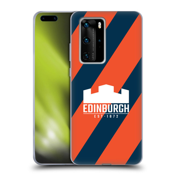 Edinburgh Rugby Logo Art Diagonal Stripes Soft Gel Case for Huawei P40 Pro / P40 Pro Plus 5G