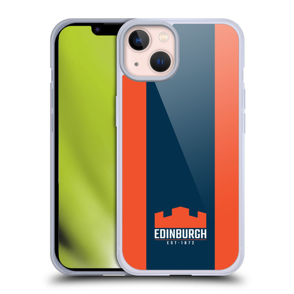 Edinburgh Rugby Logo Art Stripes Soft Gel Case for Apple iPhone 13