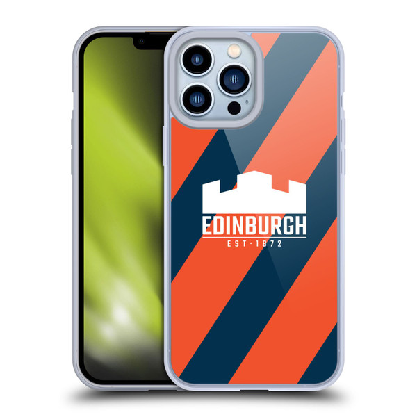 Edinburgh Rugby Logo Art Diagonal Stripes Soft Gel Case for Apple iPhone 13 Pro Max