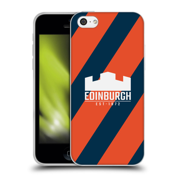 Edinburgh Rugby Logo Art Diagonal Stripes Soft Gel Case for Apple iPhone 5c