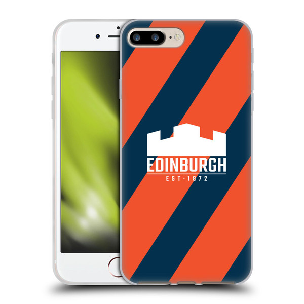 Edinburgh Rugby Logo Art Diagonal Stripes Soft Gel Case for Apple iPhone 7 Plus / iPhone 8 Plus